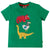 Frugi Little Creature Appliqué T-shirt - Ribbit Green Dinos