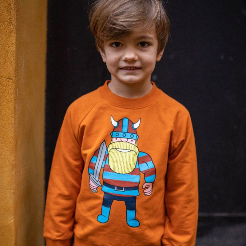 Danefae Kids Organic Erik Din Ven Sweatshirt - Honey Orange