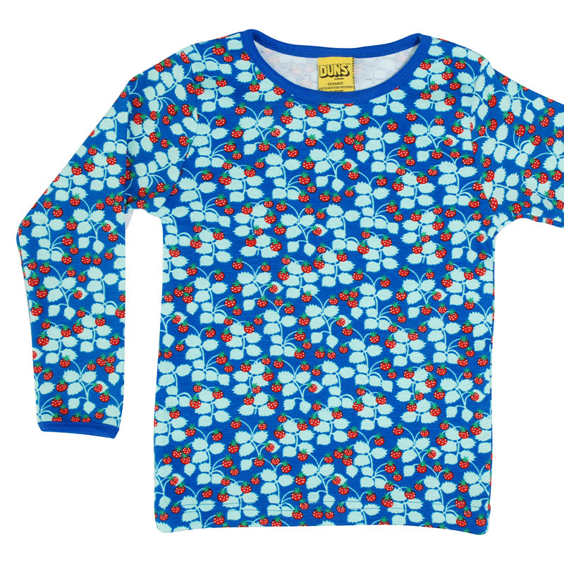 -20% off- DUNS Sweden Kids Strawberry Long Sleeve Top - Blue (Last one! 12-18m)