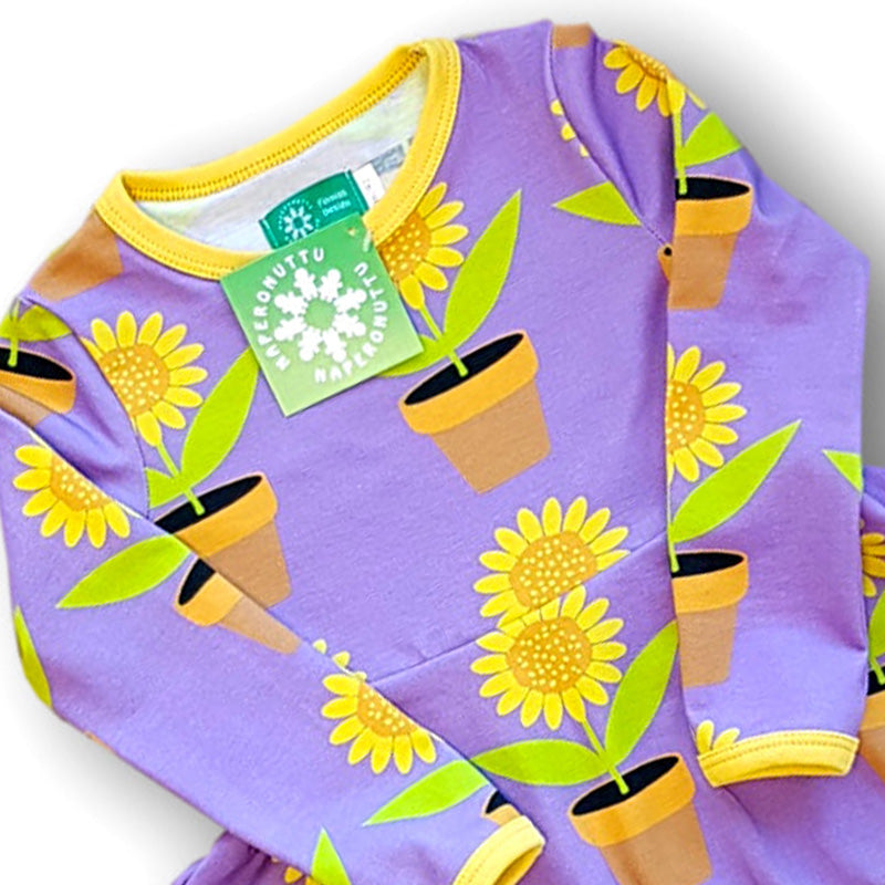 Naperonuttu Kids Sunflower Twirly Dress - Long Sleeve (Last one! 9-10y but fits a size smaller)