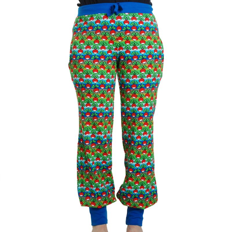 DUNS Sweden Adult Radish Baggy Pants - Rainbow Stripe - Blue/Green
