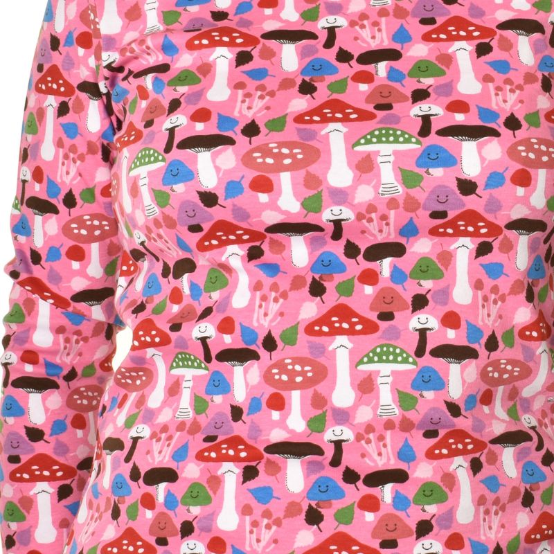 DUNS Sweden Adult Mushroom Long Sleeve Top - Pink - closeup