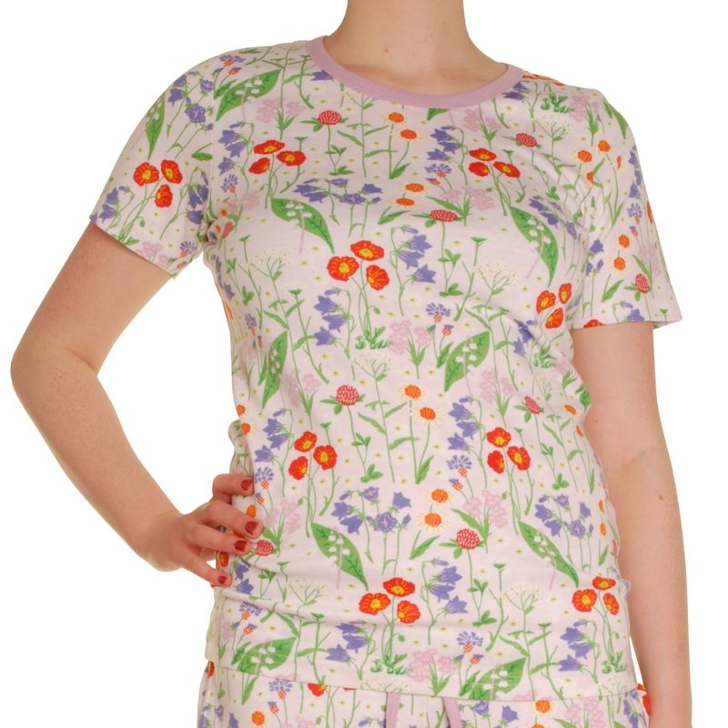 DUNS Sweden Adult Midsummer Flowers T-Shirt - Cradle Pink