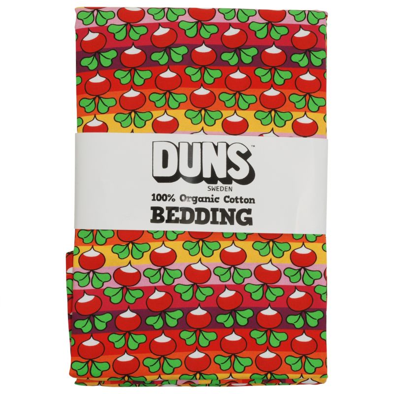 DUNS Sweden Radish Bedding - Rainbow Stripe - Poppy Red