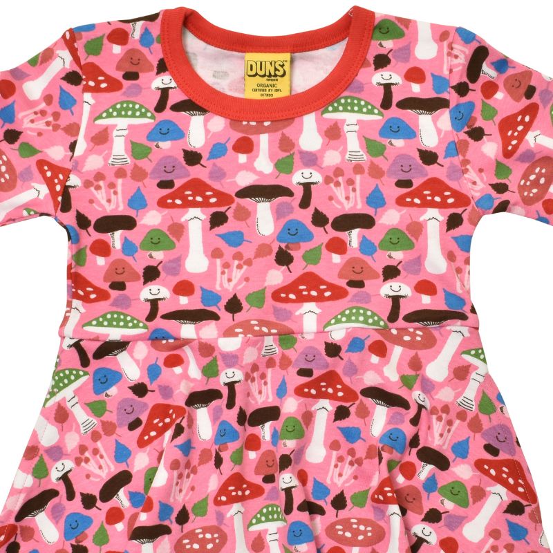 DUNS Sweden Mushroom Skater Dress - Pink - Long Sleeve