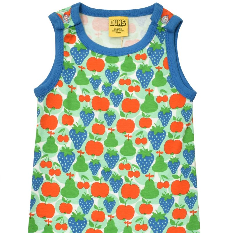 DUNS Sweden Fruit Dungarees - Beach Glass Blue
