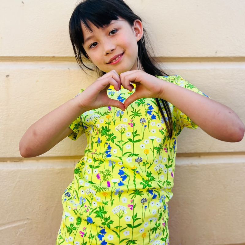 DUNS Sweden Kids Wild Flowers T-shirt - Yellow