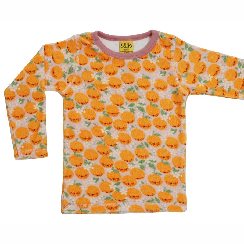 DUNS Sweden Kids Velour Top - Oranges - Pink