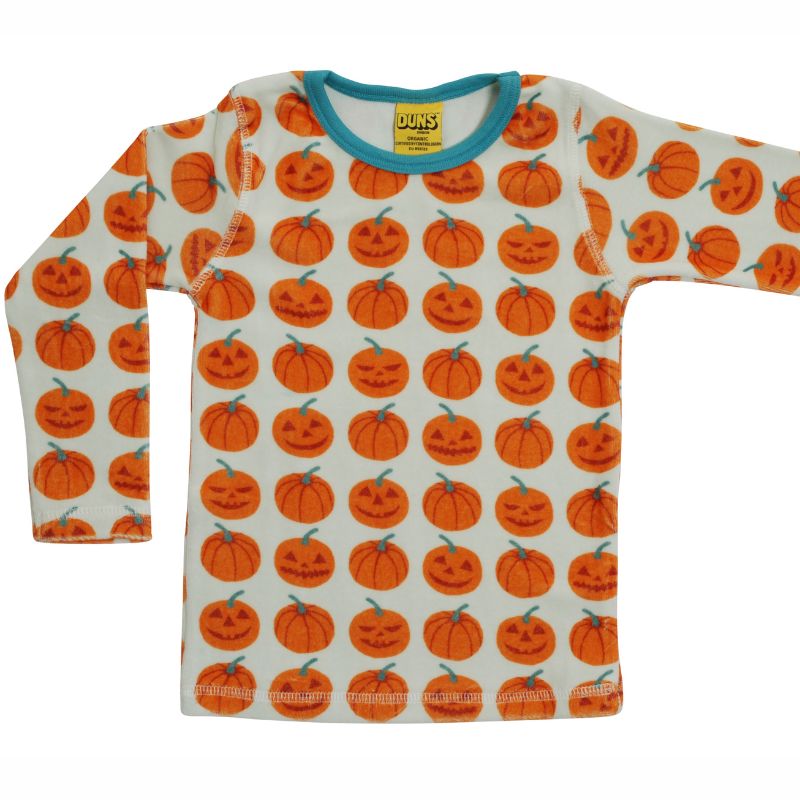 DUNS Sweden Kids Velour Top - Pumpkins