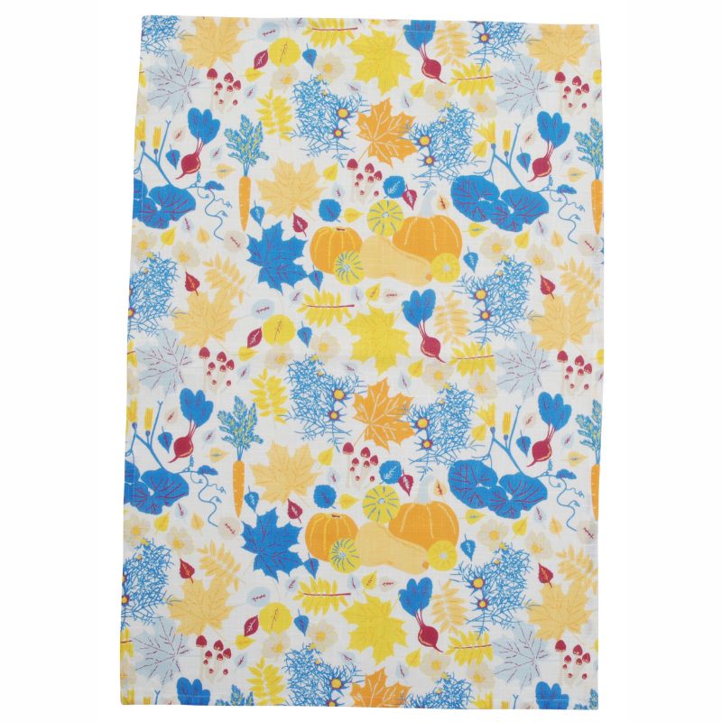 DUNS Sweden Fall Flowers Kitchen Towel - Blue