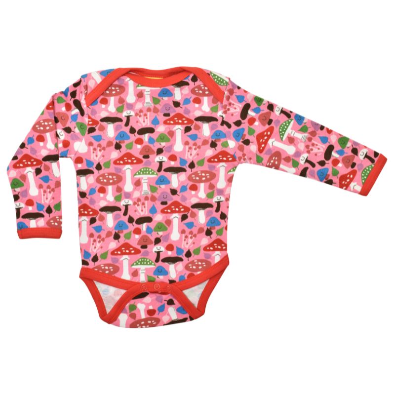 DUNS Sweden Mushroom Bodysuit - Long Sleeve - Pink