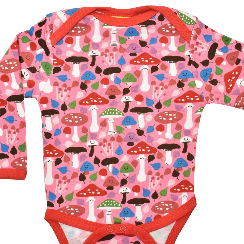 DUNS Sweden Mushroom Bodysuit - Long Sleeve - Pink