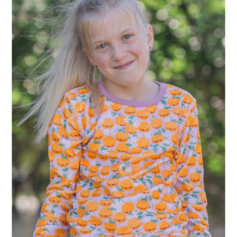 DUNS Sweden Kids Velour Top - Oranges - Pink