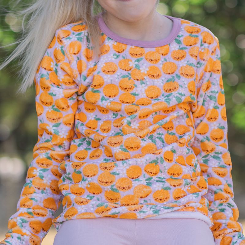 DUNS Sweden Kids Velour Top - Oranges - Pink