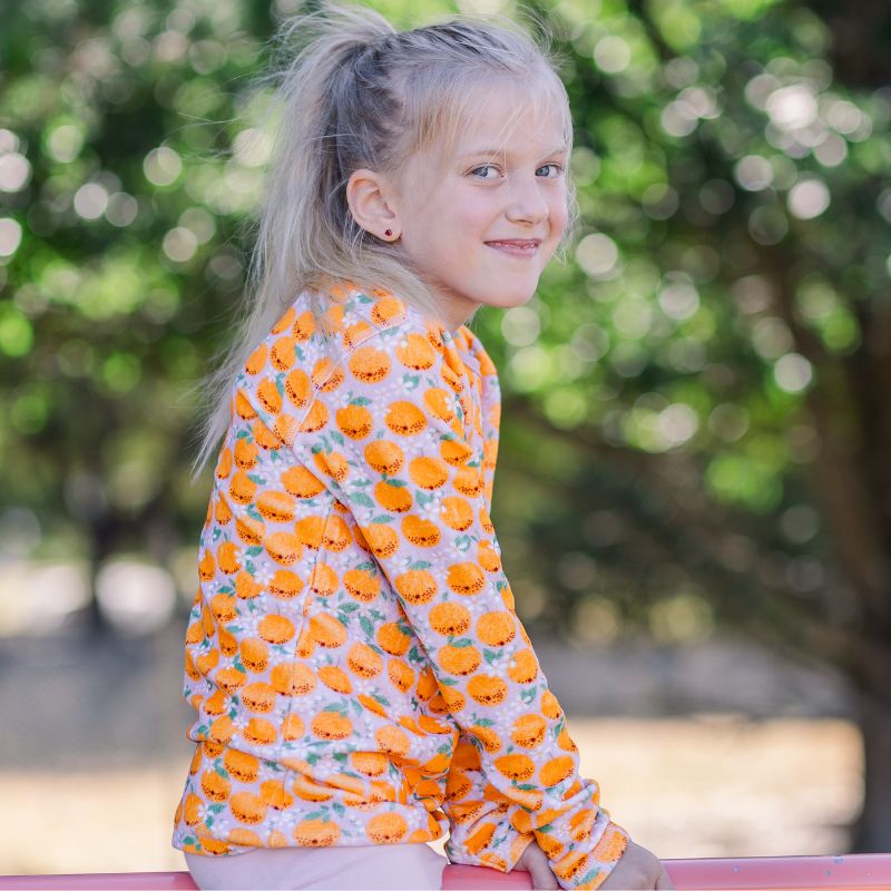 DUNS Sweden Kids Velour Top - Oranges - Pink