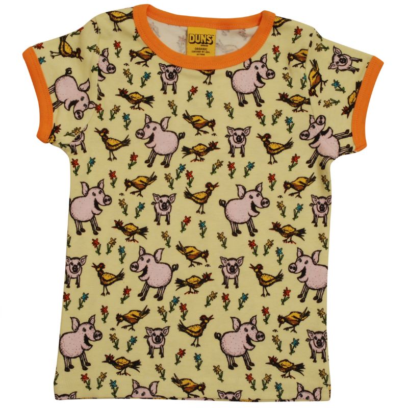 DUNS Sweden Kids Pigs and Chicks T-shirt - Luminary Green