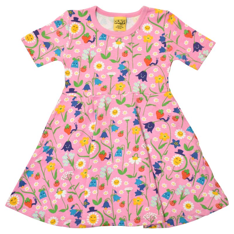 DUNS Sweden Happy Flower Skater Dress - Short Sleeve - Chiffon Pink