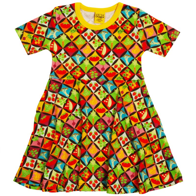 DUNS Sweden Harlequin Veggies Skater Dress - Short Sleeve