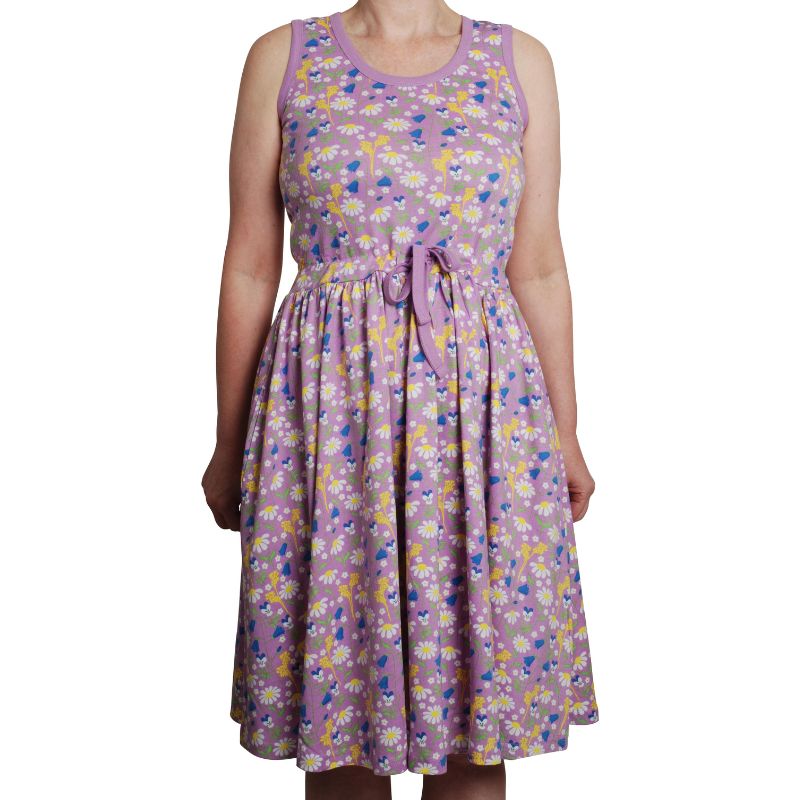 DUNS Sweden Adult Summer Days Floral Sleeveless Twirly Dress - Violet