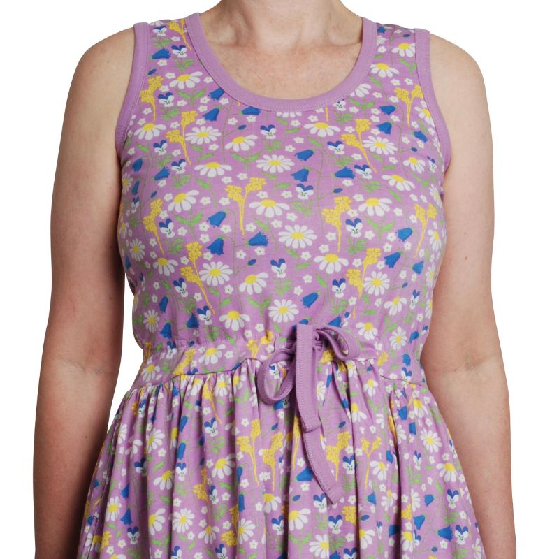 DUNS Sweden Adult Summer Days Floral Sleeveless Twirly Dress - Violet