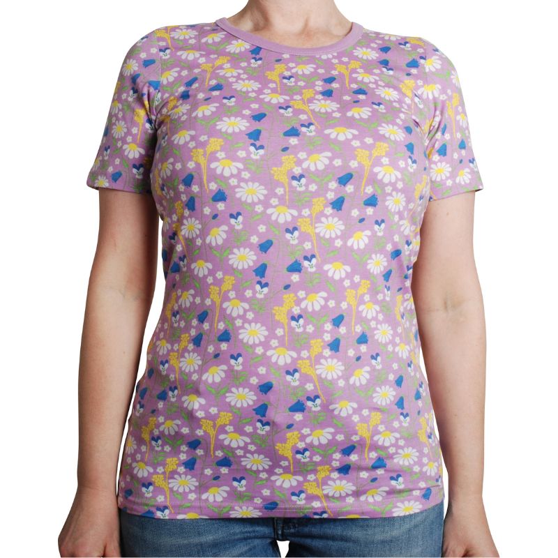 DUNS Sweden Adult Summer Days Floral T-Shirt - Violet