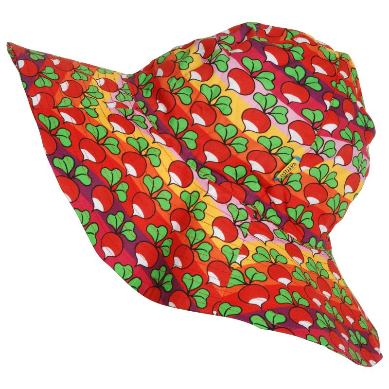 DUNS Sweden Radish Sun Hat - Rainbow Stripe - Poppy Red