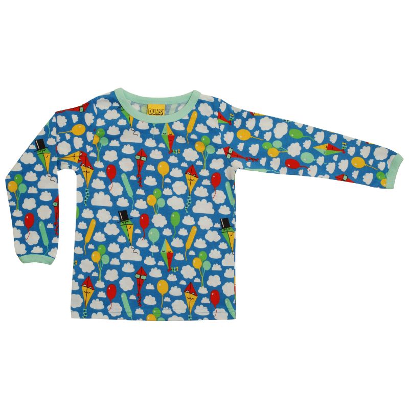 DUNS Sweden Kids Kite and Clouds Long Sleeve Top - Blue