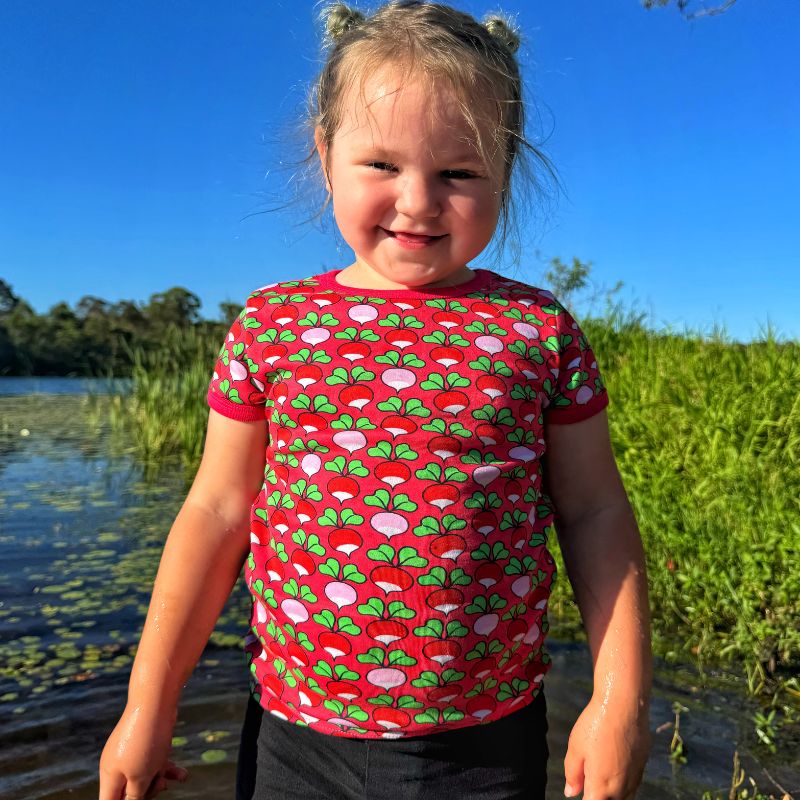 DUNS Sweden Kids Multi Radish T-shirt - Rouge Red