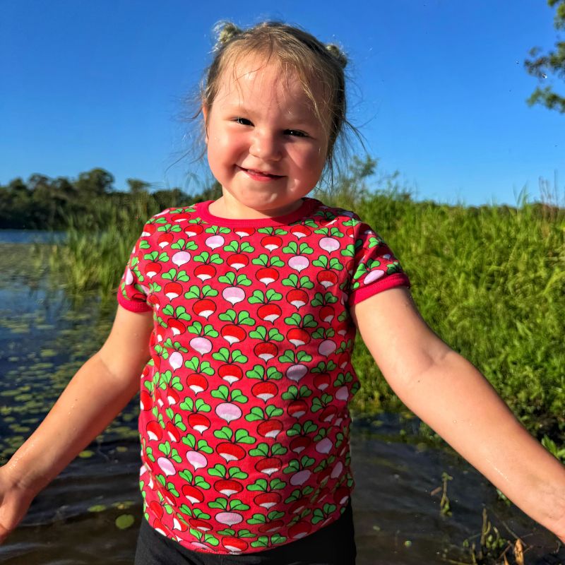 DUNS Sweden Kids Multi Radish T-shirt - Rouge Red