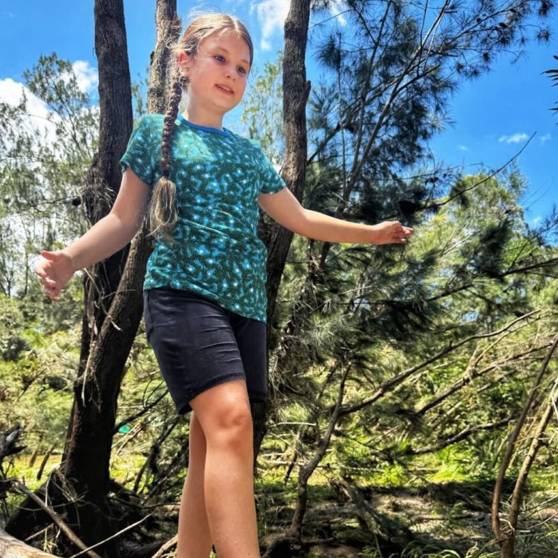 DUNS Sweden Kids Pine Needle T-shirt - Blue