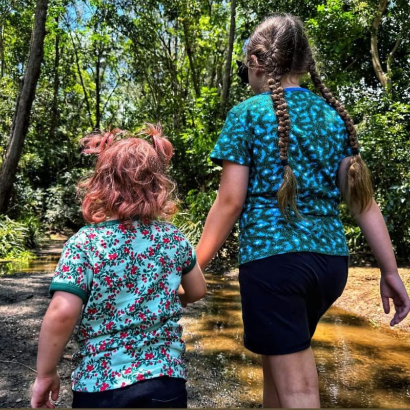 DUNS Sweden Kids Pine Needle T-shirt - Blue