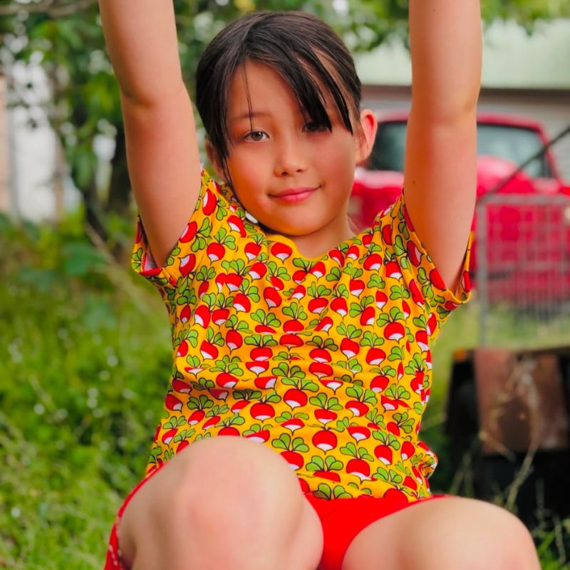 DUNS Sweden Kids Radish T-shirt - Citrus Yellow