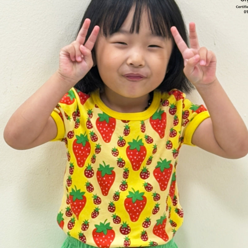 DUNS Sweden Kids Strawberries T-shirt - Yellow