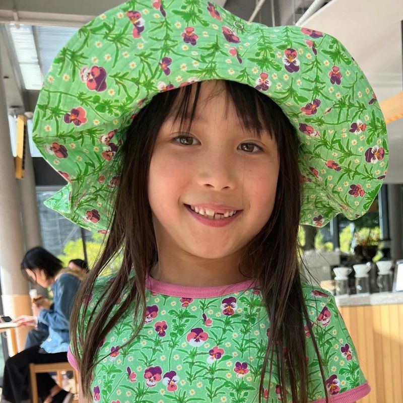 DUNS Sweden Viola Tricolor Sun Hat - Spring Bouquet Green