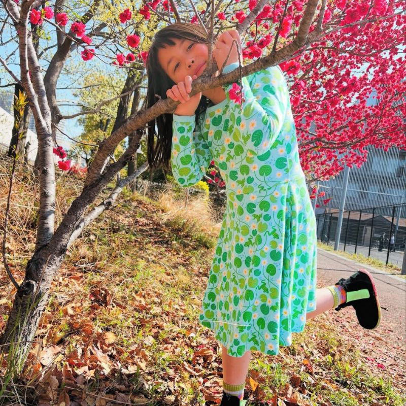 DUNS Sweden Water Lilies Skater Dress - Long Sleeve