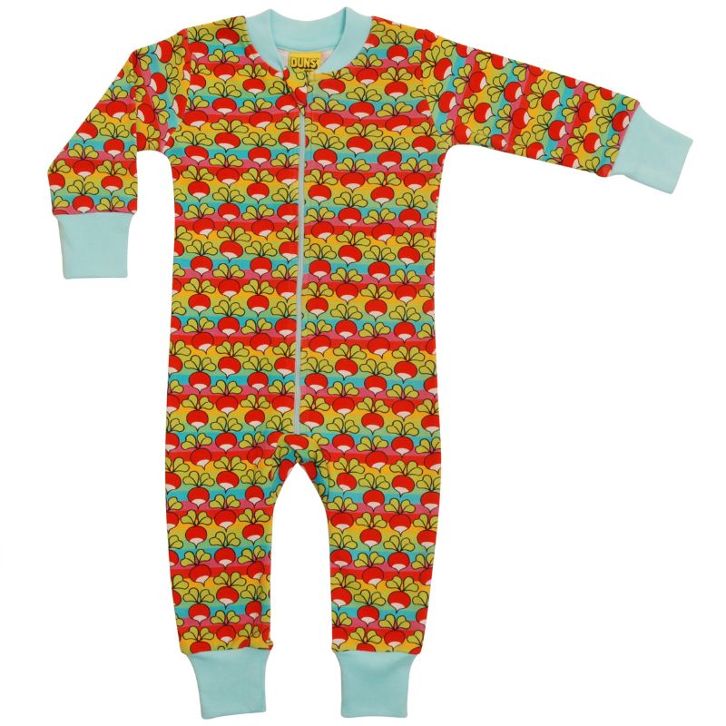 DUNS Sweden Radish Zip Suit - Rainbow Mini Stripe