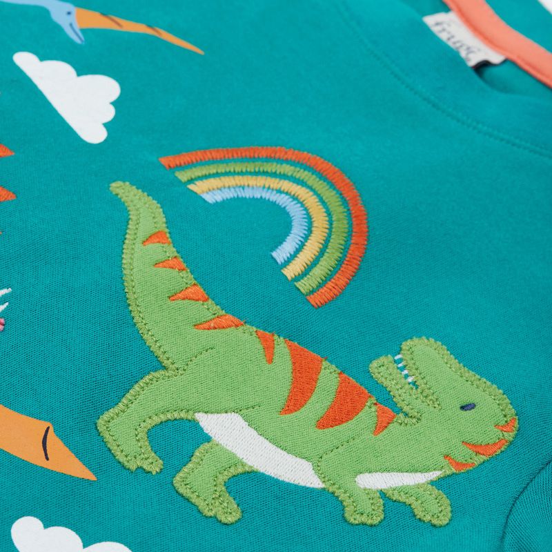 Frugi Adventure Appliqué Top - Iguana/Dinosaur