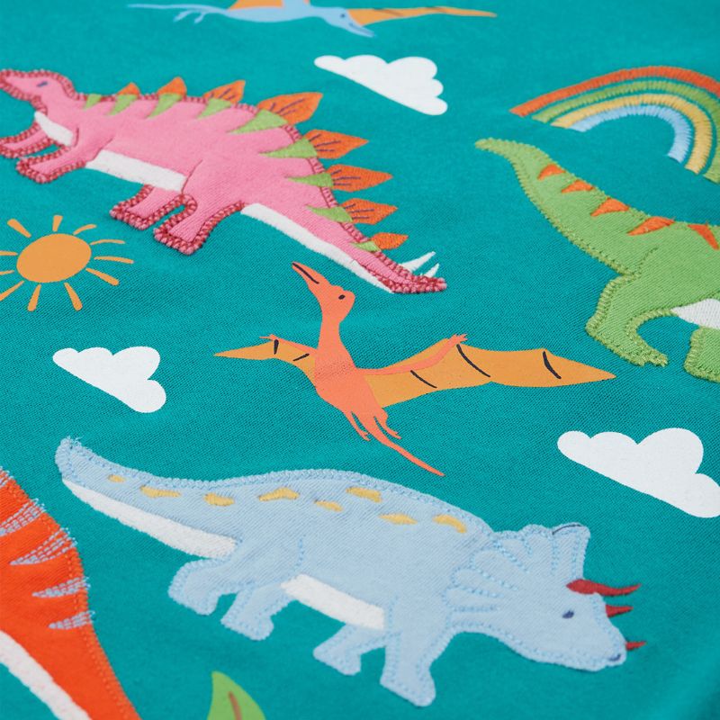 Frugi Adventure Appliqué Top - Iguana/Dinosaur