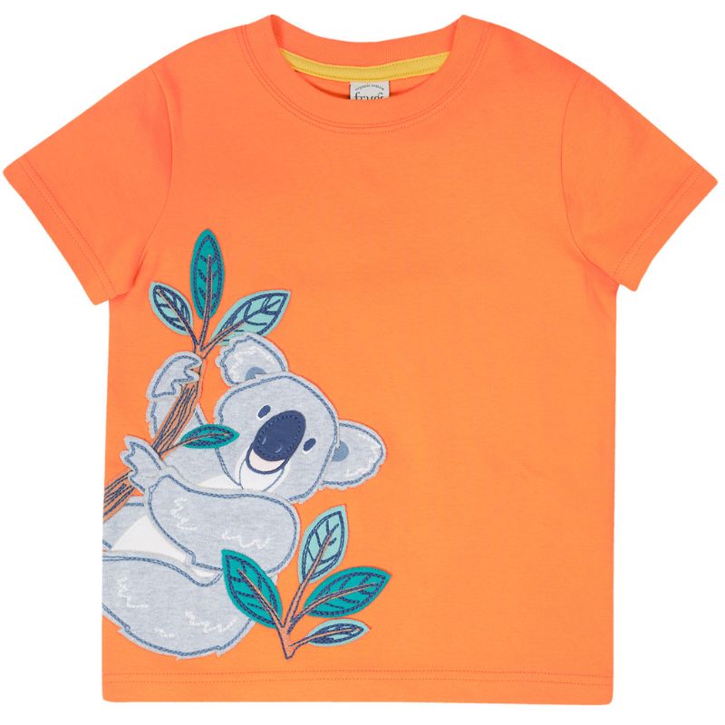 Frugi Carsen Appliqué T-shirt - Cool Koala
