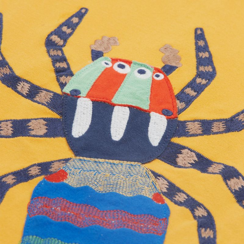 Frugi Carsen Appliqué T-shirt - Bumblebee/Peacock Spider