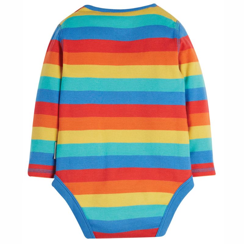 Frugi Favourite Bodysuit - Rainbow Stripe - Long Sleeve