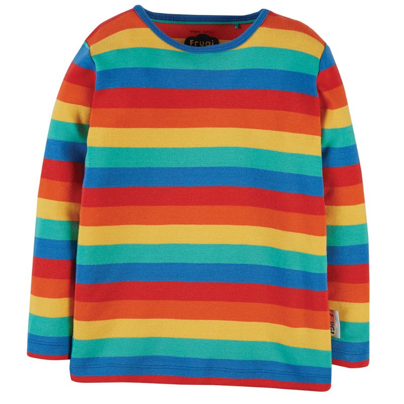 Frugi Favourite Long Sleeve Top - Rainbow Stripe