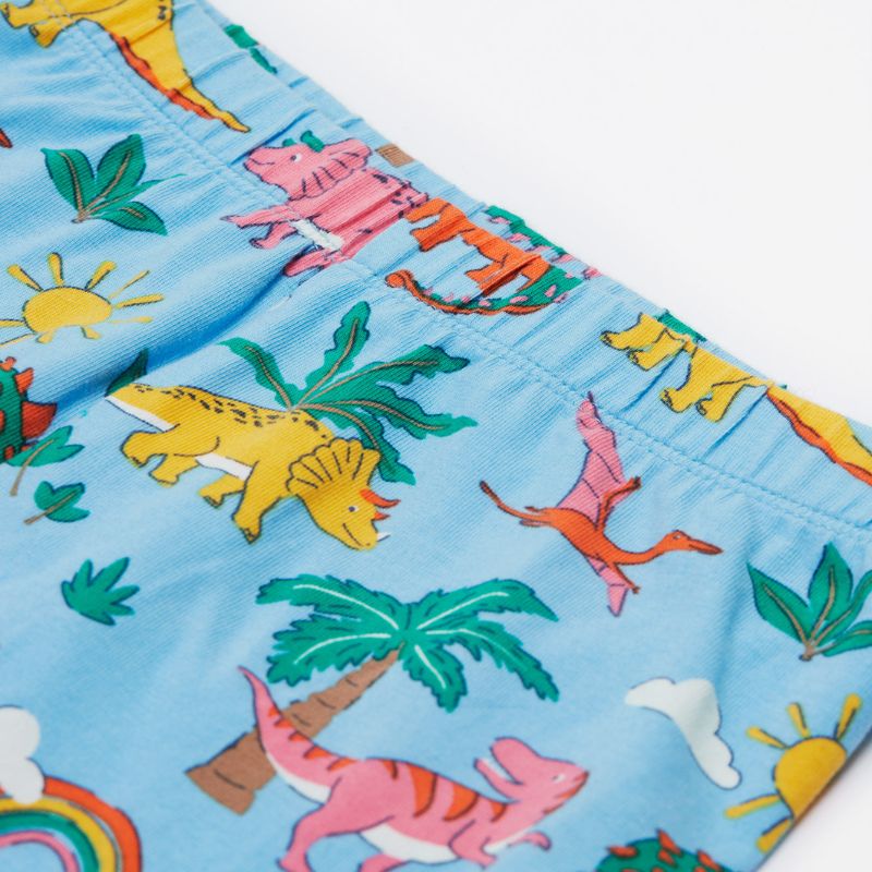 Frugi Libby Kids Leggings - Bluebird Dinoland