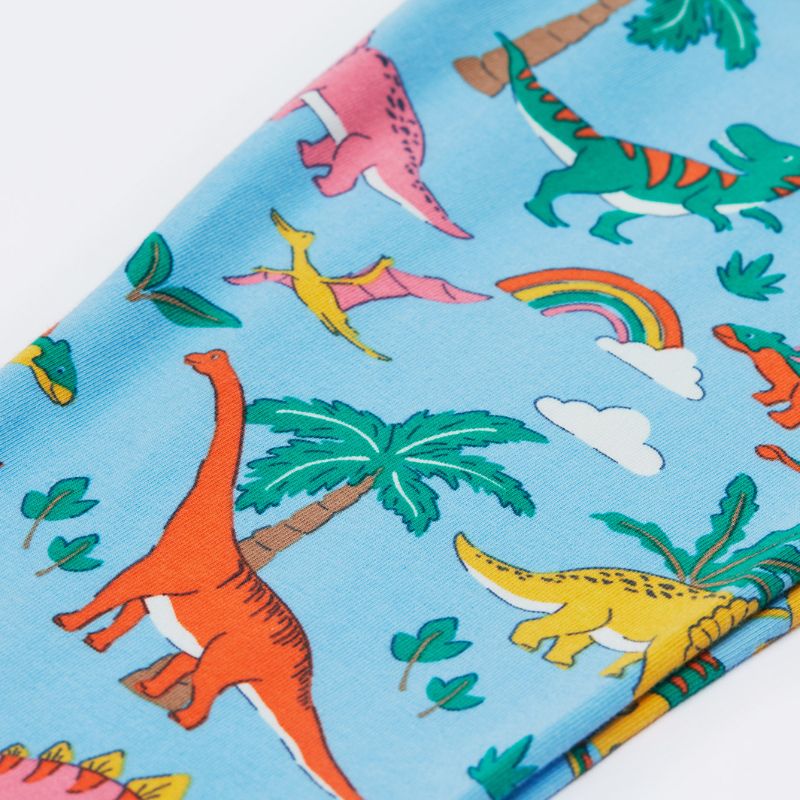Frugi Libby Kids Leggings - Bluebird Dinoland