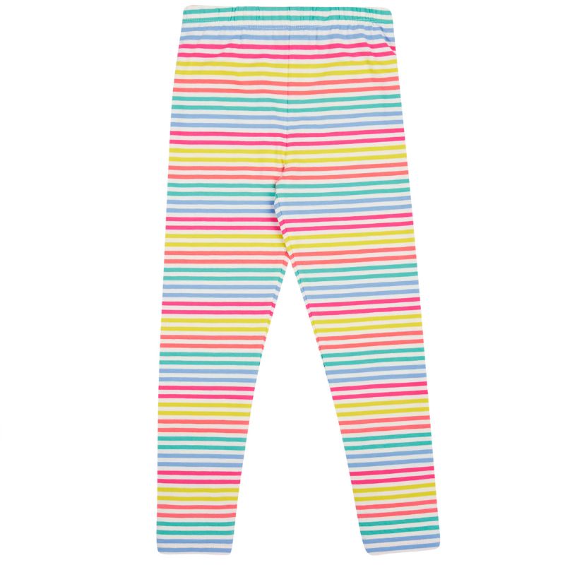 Frugi Libby Kids Leggings - Cornflower Rainbow Stripe