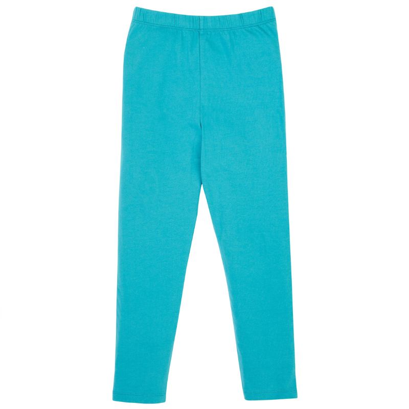 Turquoise leggings on a white background