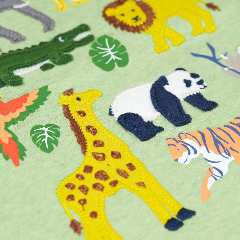 Frugi Little Creature Appliqué T-shirt - Kiwi Marl/Jungle