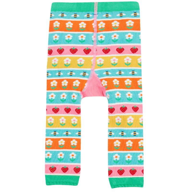 Frugi Little Knitted Leggings - Daisy Fair Isle/Ladybird