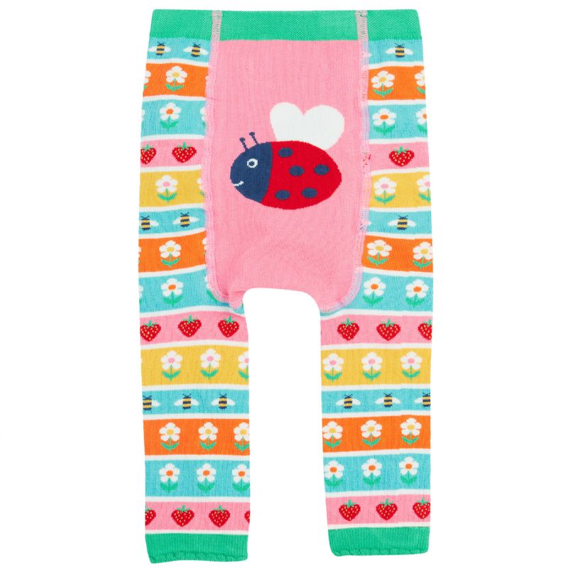Frugi Little Knitted Leggings - Daisy Fair Isle/Ladybird