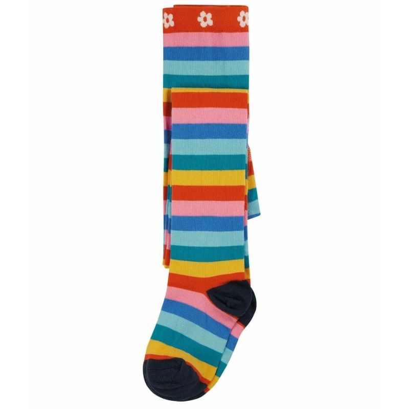 Frugi Norah Tights - Bright Rainbow Stripe